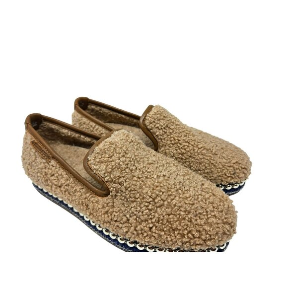 Chelsea & Violet Sherpa Slip-On Espadrille Latte Flats Womens 6 New - Picture 2 of 8